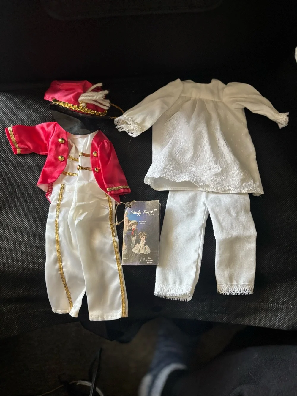 Shirley Temple Ideal Vintage Dolls - Navy Coat & Beige Plaid Outfits